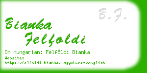 bianka felfoldi business card